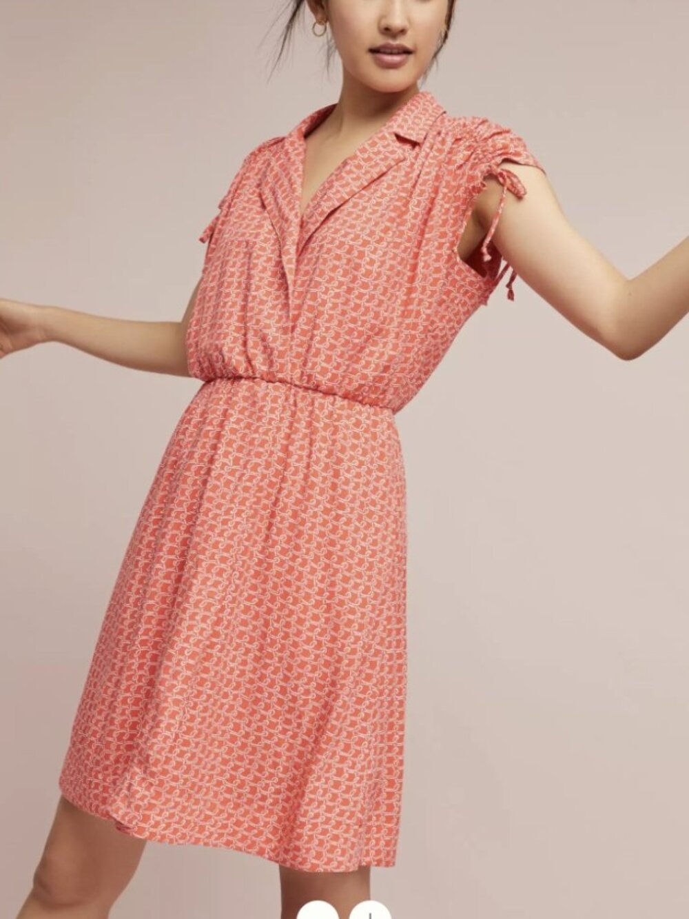 Maeve Carlotta Ruched Shirtdress Size M